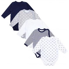 TupTam Baby Unisex Langarm Wickelbody Print / Uni 5er Pack