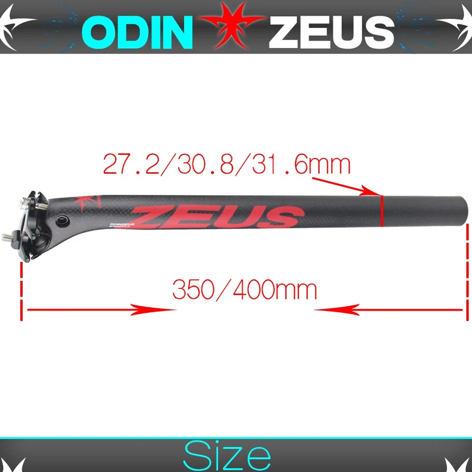 Tija de sillín de bicicleta de fibra de carbono/MTB 27,2/30,8/31,6/*350/400 mm Foto 2 de 4