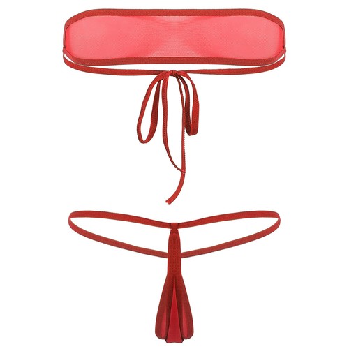 2-teiliges Damen Badeanzug ~ Schlauch BH Top Micro Bikini Set Bademode Schulterfrei Baden - Bild 99 von 125