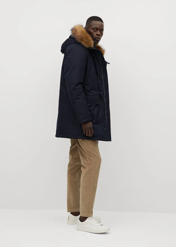 MANGO parka men jacket (Navy) - Brand New With Tag - S Size - Image 3 of 4