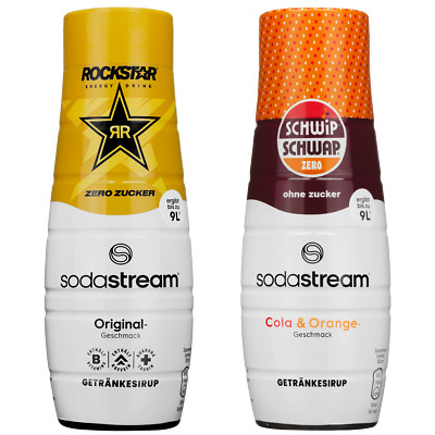 NEU Sodastream Sirup Set Rockstar Energy Zero Schwip Schwap Cola Orange 2x440ml
