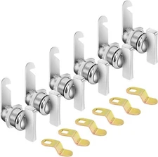 6 Pack 7/8 Inch Thumb Operated Offset Cam Locks Keyless Twist Cabinet Lock Latch