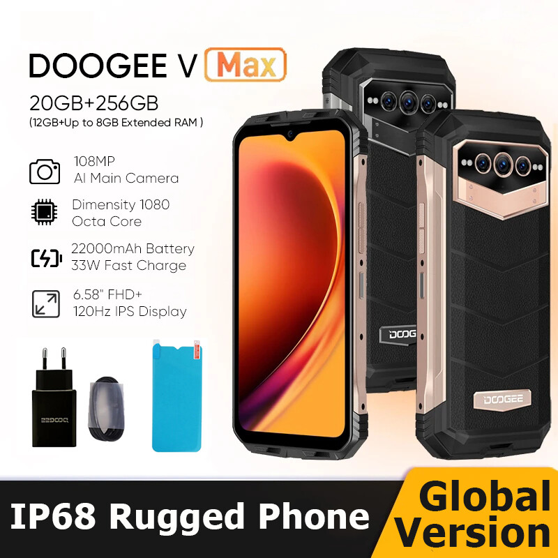 DOOGEE V Max 5G Dimensity 1080 IP68 22000mAh 108MP 120Hz 12+256GB Global  Version