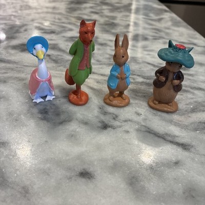 FW & Co BEATRIX POTTER Lot of 4 PVC Peter Rabbit Fox Goose Figures