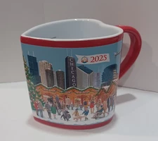 Christkindlmarket Chicago NEW 2025 Ceramic Mug Heart Shaped Collectible!