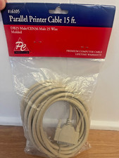 Parallel Printer Cable 15 ft. DB25 Male / CEN36 Male 25 Wire Molded NEW