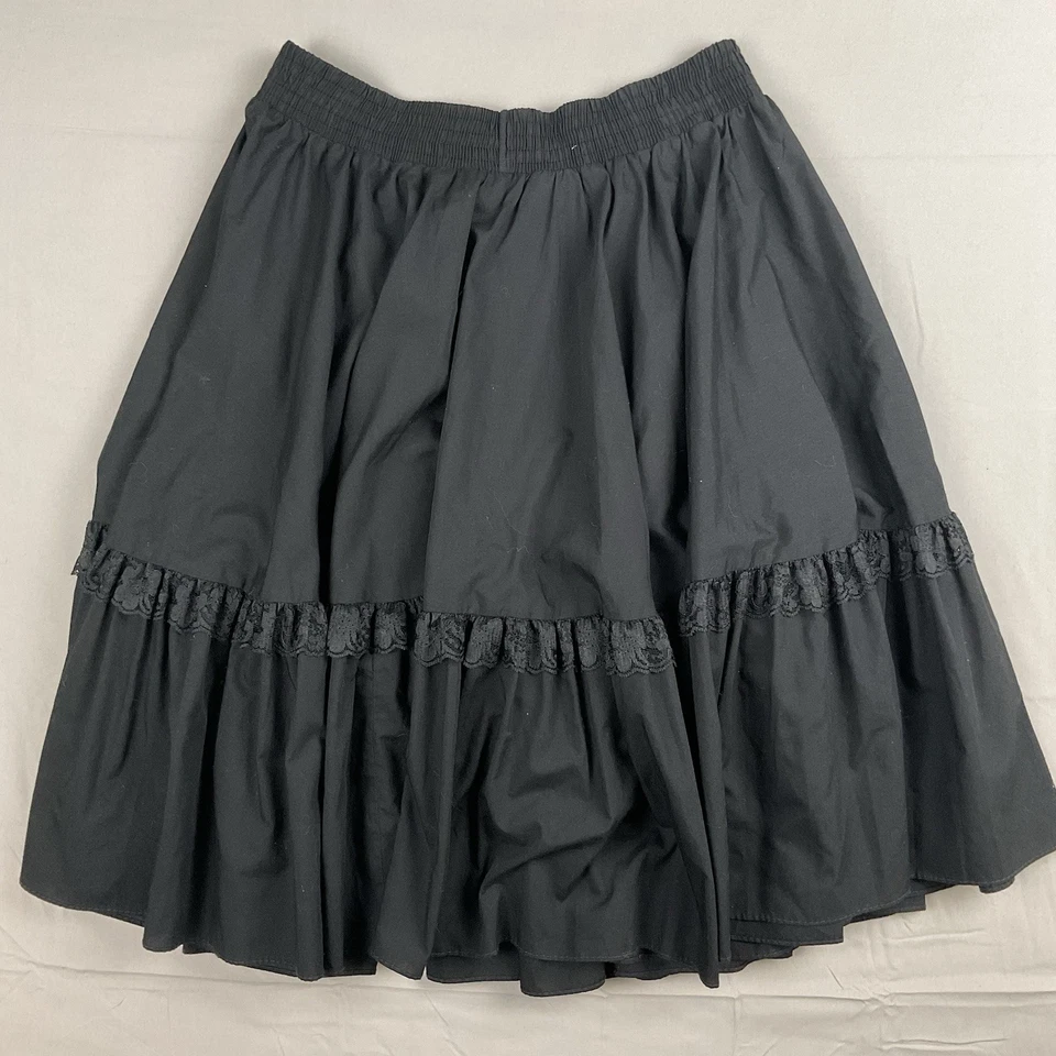 De Colección Falda Cuadrada Danza Negra Encaje Grande Gótica Victoriana Bruja Alternativa Punk Foto 4 de 4