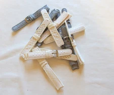 Tropic Band Similar White & Grey 19mm Watch Vintage Chronograph Divers