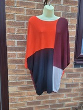 Phase Eight Women's Colour Block JUMPER Size Medium. Oversized Bat Wing Sleeves