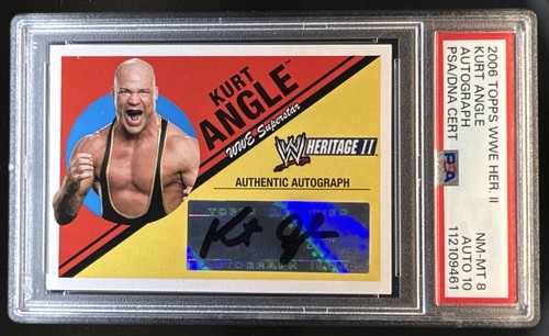 2006 Topps Heritage WWE Kurt Angle Autograph Auto PSA 8 10
