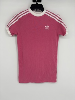 Adidas Originals Girls Coral Pink & White Short Sleeve Dress Youth Size 9-10