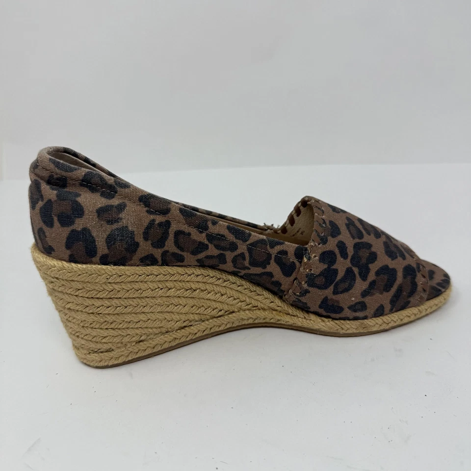 Zapatos Jack Rogers Mujer Talla 8.5 Estampado Leopardo Alpargata Tacones Cuña Foto 3 de 4