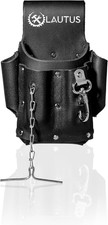 Electrician Full Top Grain Leather Tool Pouch; 5 Pocket Pouch with Electrical