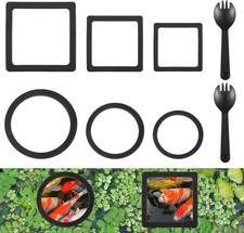 6PCS Aquarium Floating Plant Corral, Black EVA Fish Feeding Ring Set, Fish Tank