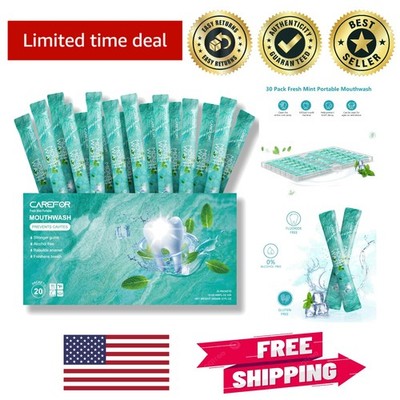 Travel Size Mouthwash Strips Pack of 20 - Alcohol & Fluoride Free Mint Freshness