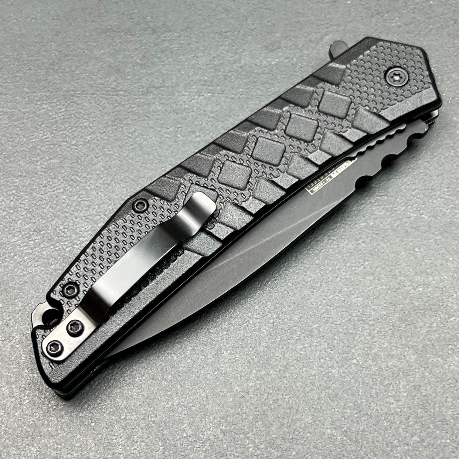 TAC-FORCE Assisted Opening Black Blade Folding Flipper EDC Pocket Knife
