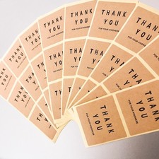  Ships to Japan only Thank you Sticker Large Square Design 3 Pieces stickers