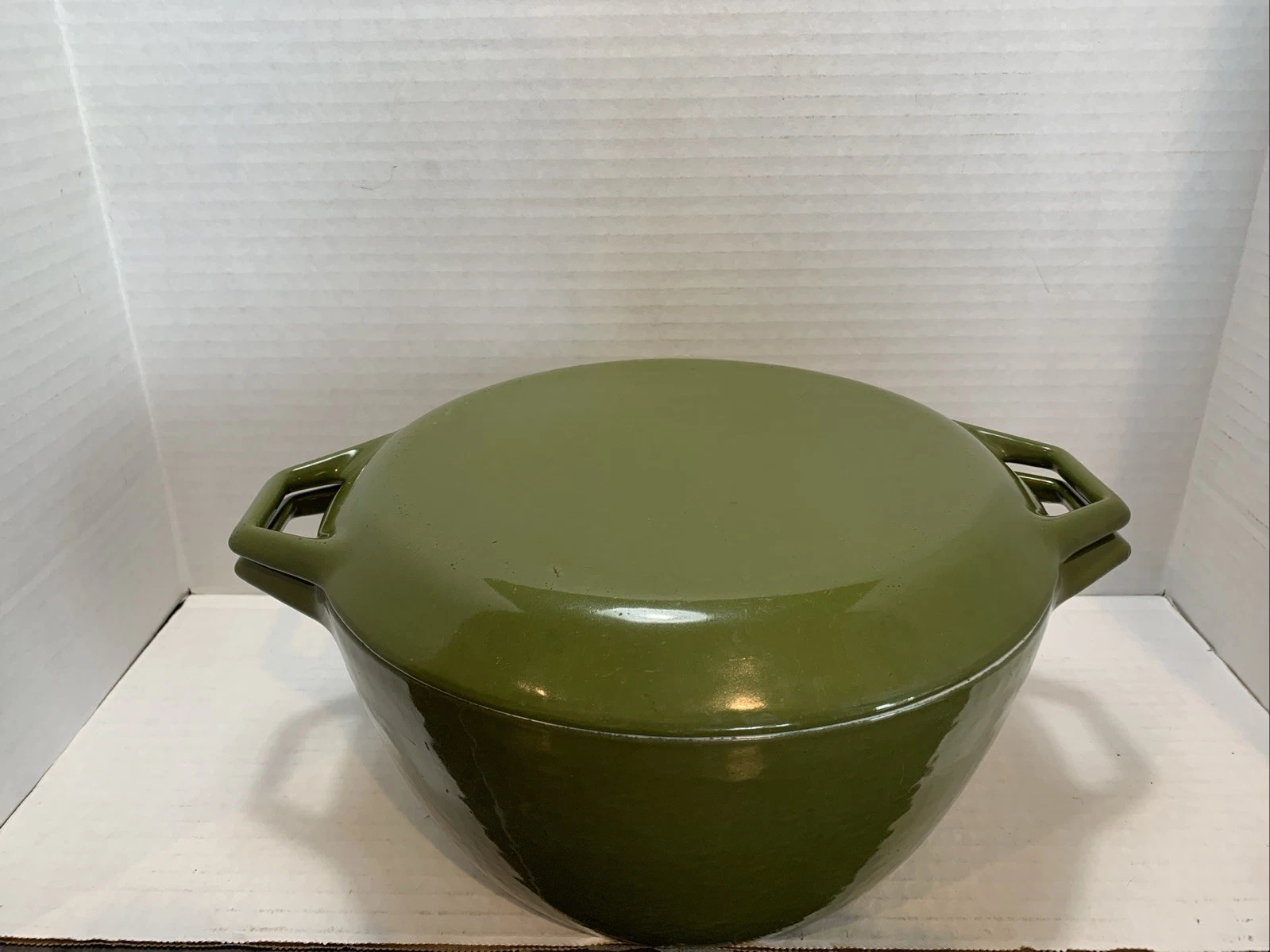 Vintage 1960's COPCO Denmark Green Enamel D3 Dutch Oven w/ Lid Michael Lax