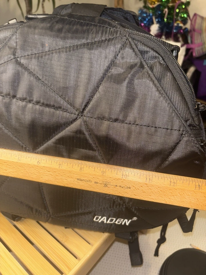 Bolso Bandolera CaDeN Negro para Cámara Correas Ajustables Tri Pod Loops Foto 2 de 4