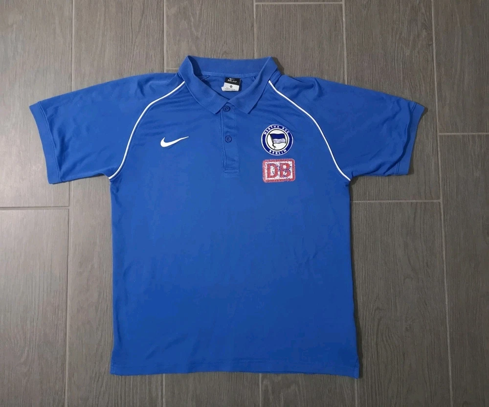 Vintage Retro 2010/11 Hertha BSC Poloshirt Größe: M Fußball Streatwear Nike