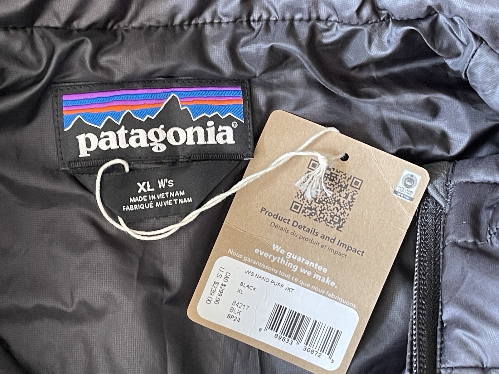 Patagonia Women’s Nano Puff Jacket Black Sz XL NWT Snow Ski Hiking Outdoor thumbnail 2