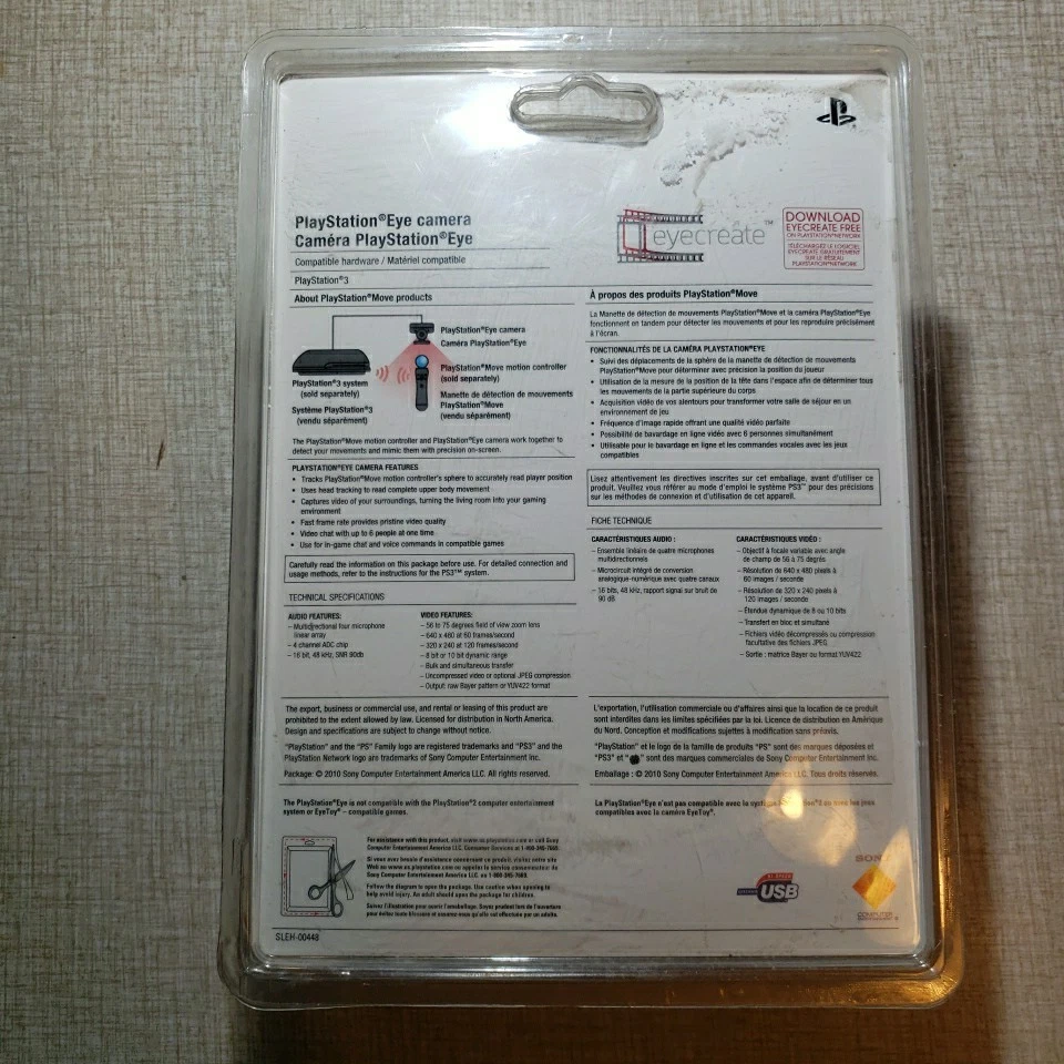 Sony PlayStation PS3 USB Cámara Ocular SLEH-00448 Sensor de Movimiento, Negro Ps Move Nuevo Foto 2 de 4