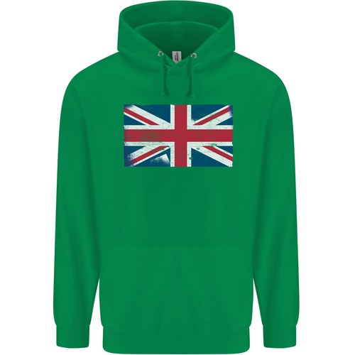 Distressed Union Jack Flag Great Britain Childrens Kids Hoodie - Picture 11 of 37