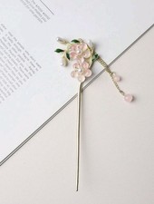 Jade Hair Pin with Detachable Dangle Tassel Chinese Style