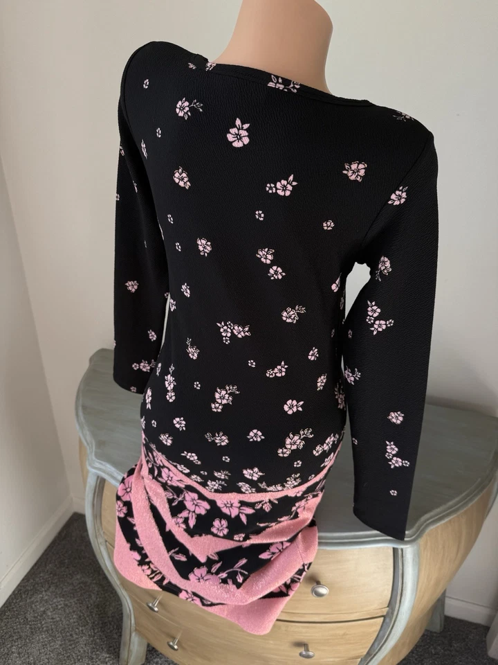 Vestido Metálico Barbie Bloomcore 👀Cottagecore Mujer S Rosa Floral Crepé Suavegirl Foto 2 de 4