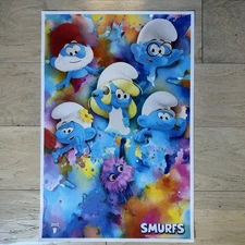 Smurfs 2025 Limited Edition Promotional Movie Poster 12x18 Paramount Pictures