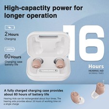 JINGHAO A Pair Hearing Aid Rechargeable Invisible fits Mild Hearing Loss US