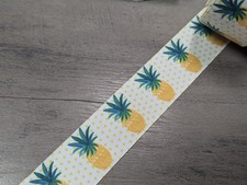 1.5" 1 YD Grosgrain Hair Bow printed Ribbon   Pineapple   