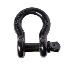 7/8" Black D-Ring Bow Shackle Screw w 1" Pin Clevis Rigging Hummer Towing 6.5Ton