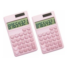 2 PCS Pink Basic Standard Calculators 8-Digit LCD Battery Solar Power