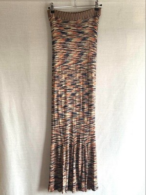 slim fit dress slacks Spectacular Missoni Multi Color Knit Halter Dress with Fringe main image 1