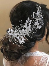 Bridal Hair Vine Crystal Rhinestone Wedding Headpiece Faux Pearl Hair Accessory