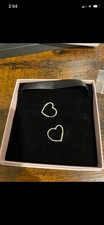 Genuine Pandora silver heart hoop earrings Brand New With Box