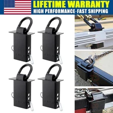 New Stake Pocket D Ring Heavy Duty Adjustable Trailer Stake Pocket,Black, 4 Pack