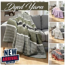 Rich Cotton Large Blanket Throws Reversible Bed Sofa Throw Single Double King