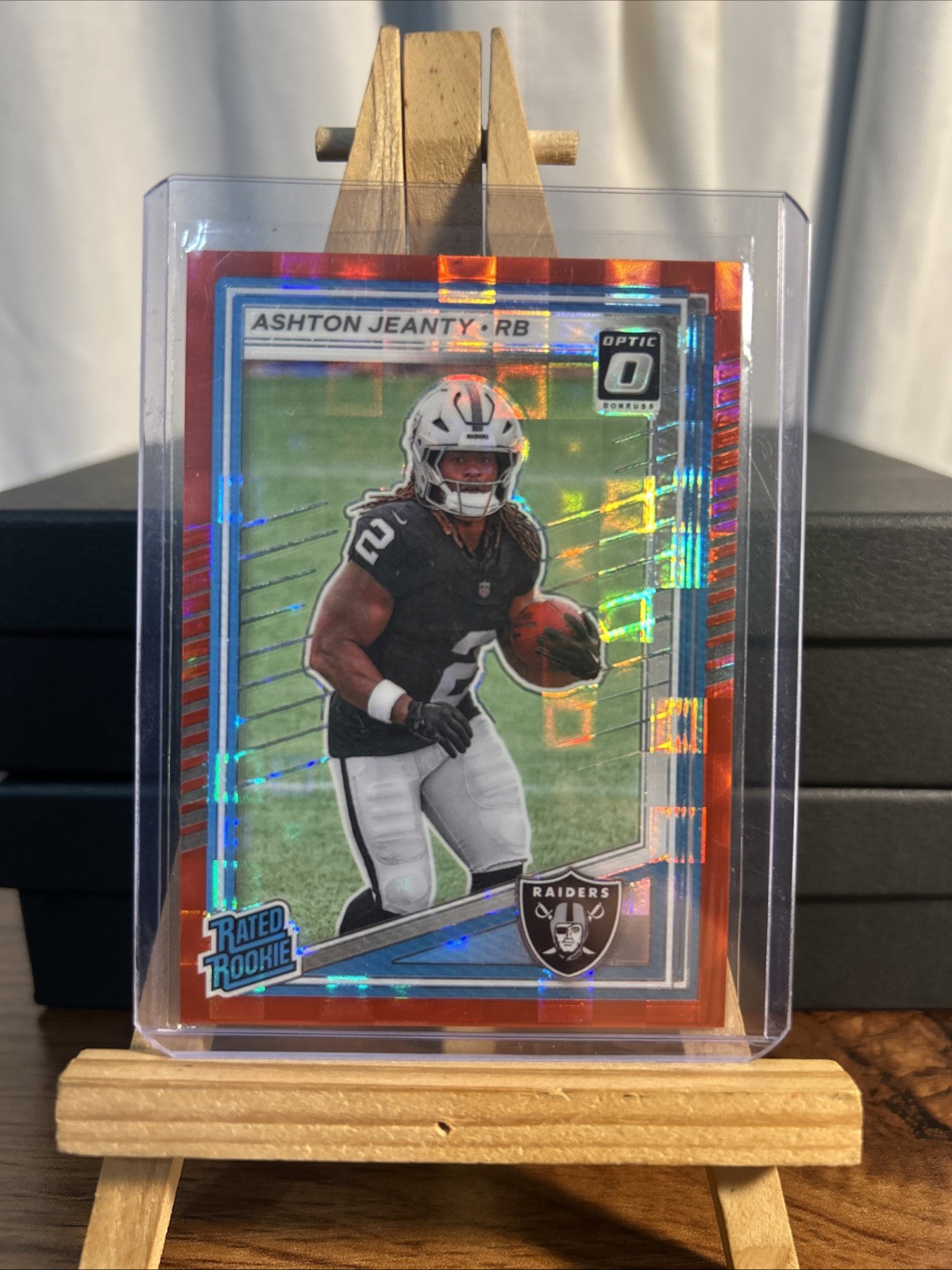 2025 Panini Donruss Rated Rookie Ashton Jeanty #305 Optic Preview Red Pandora