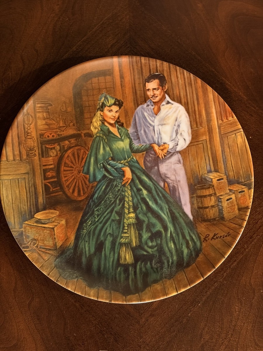 1991年 ヴィンテージ Wilton製　メタルプレート Edwin Knowles China Co Gone With The Wind MGM Plates W/COA & Orig