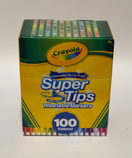 Crayola Super Tips Washable Markers 100 Colors Thick Thin Lines 58-5100 New