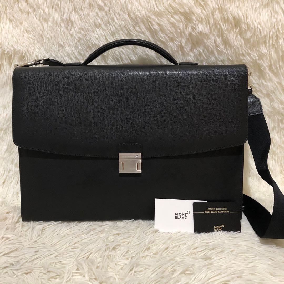 MONTBLANC ビジネスバッグ Montblanc Men Single Gusset Leather 2Way Business Bag Limited