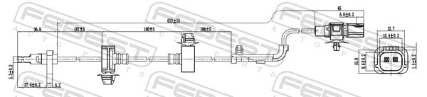 Front Right FEBEST 03606-008 Sensor, wheel speed for HONDA,HONDA (DONGFENG)