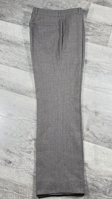 VNTG 70 s Herringbone Bootcut Bell Bottom Wool Slacks Talon Zip 38X33 Rockabilly