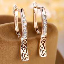 Eleganti orecchini donna creoli oro zirconi ✨ moderni leggeri gioielli regalo