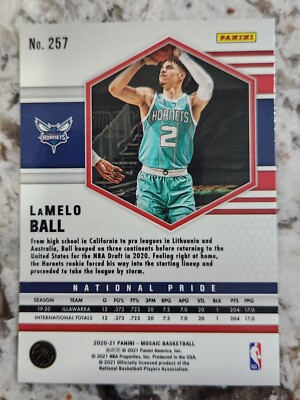 ラメロ　ボール　RC 2020-21 Lamelo Ball RC #257 National Pride Silver Mosaic | eBay
