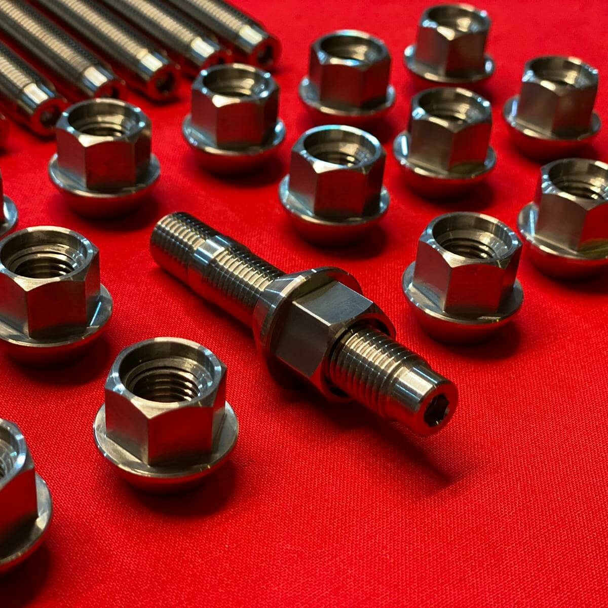 TITANIUM WHEEL STUD CONVERSION KIT 4 BMW E36 E46 E92 M3 12X1.5X75MM