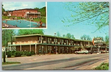 Postcard Stewart's Motel Multiview Swimming Pool Corbin, KY E10