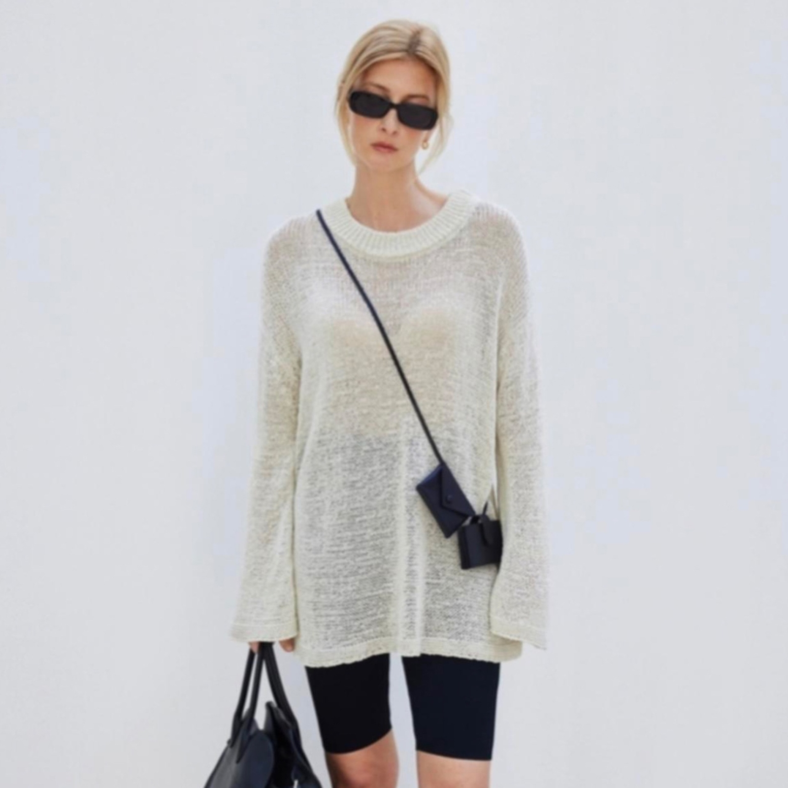 FILA T shirt donna THE ROW maniche lunghe scollata vuota leggermente fresca girocollo